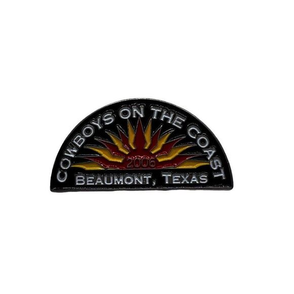 Vintage Cowboys On The Coast Sunset Collectible Pin Beaumont Biker Group Gift TX - Picture 1 of 3